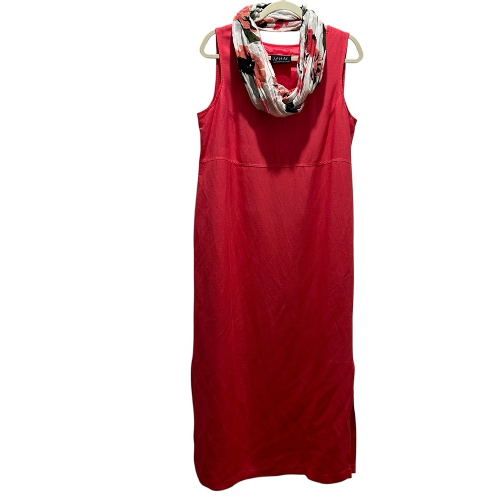 MHM Linen Blend Lined Maxi Dress with Jacket and J Jill Scarf - Size 12